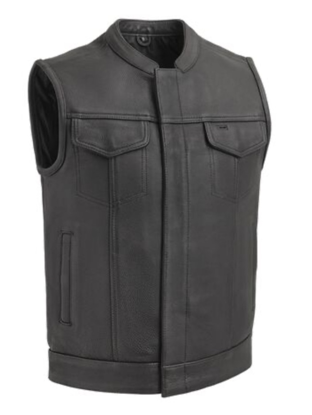 Street & Steel Brawler Leather Vest Black Club Motorcycle Sz 2XL Inside Pockets